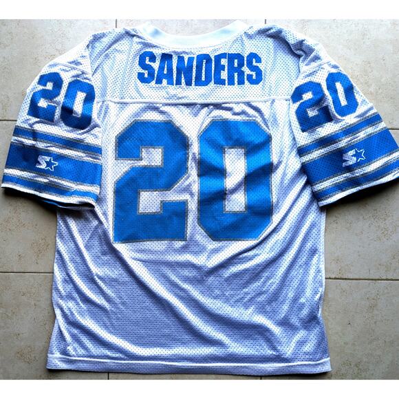 Barry SANDERS 90s Detroit Lions STARTER Reversible jersey XL blue white NFL vtg - Picture 10 of 16